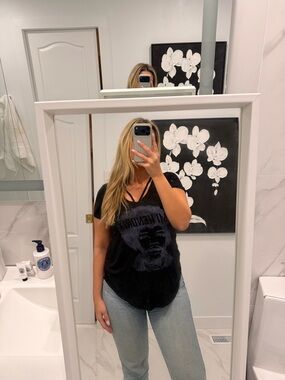 Urban Planet Black Graphic V-Neck Tee